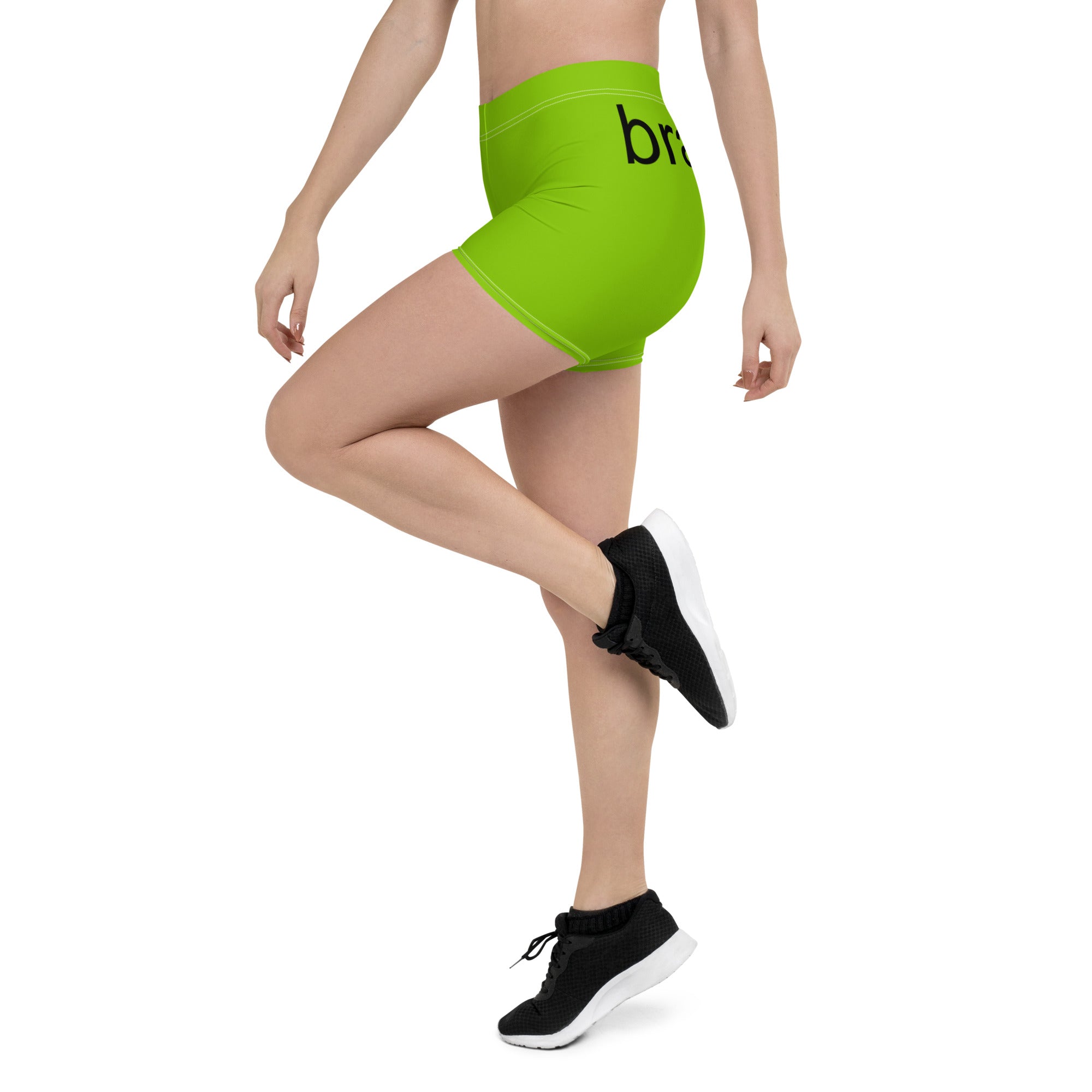 Brat Green Girls' Shorts. Black Gym Shorts. Lime Green Workout Shorts. WickedYo.